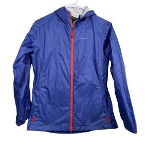 Eddie Bauer Purple Full Zip Seam Sealed Weather Resistant Rain Jacket
